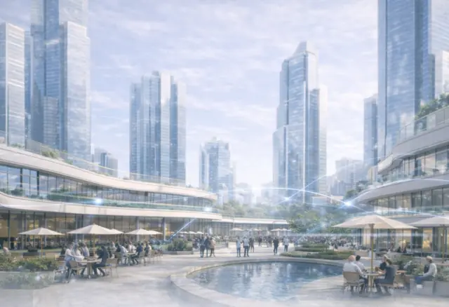 Havuzlu yerleşke meydanı